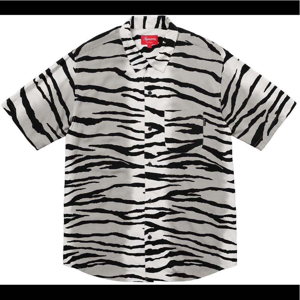Supreme Tiger Stripe Rayon Shirt Grey